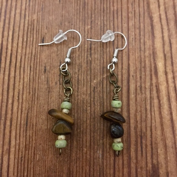 Ladies Dangle Earrings, Tigers Eye Earrings / Handmade Earrings - Picture 1 of 4